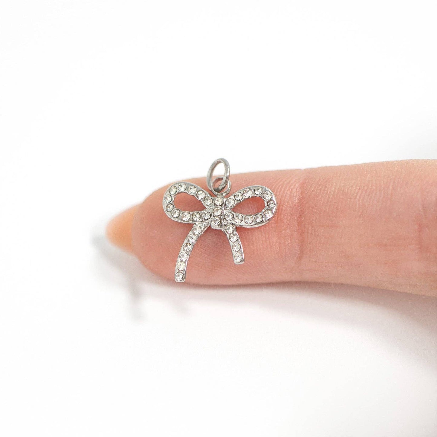 Rhinestone Bow Charm