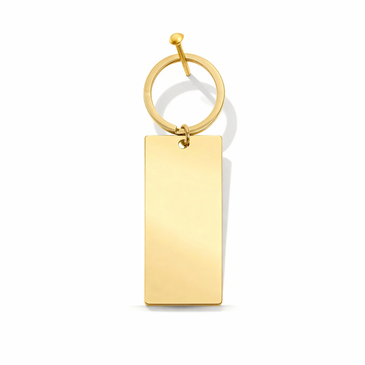 Engravable Large Blank Polished Stainless Steel Bar Keychain Pendant