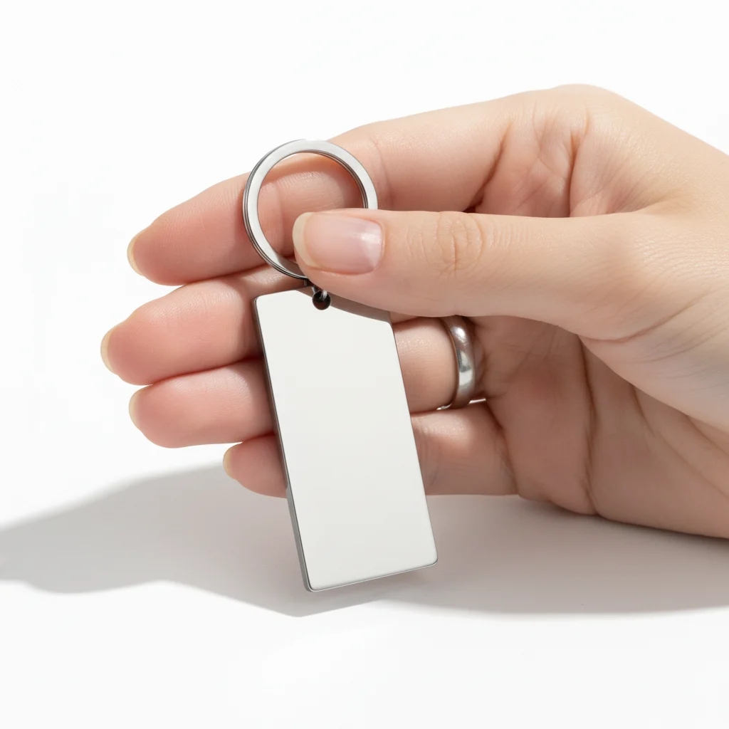 Large Blank Polished Stainless Steel Bar Keychain Pendant