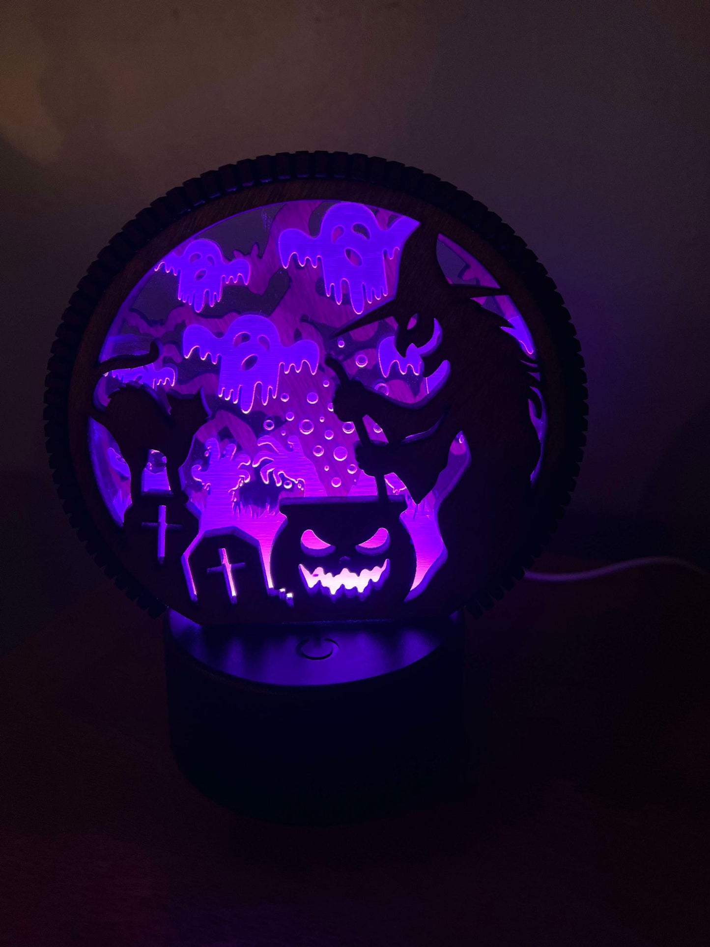 Wood & Acrylic LED Halloween Sign
