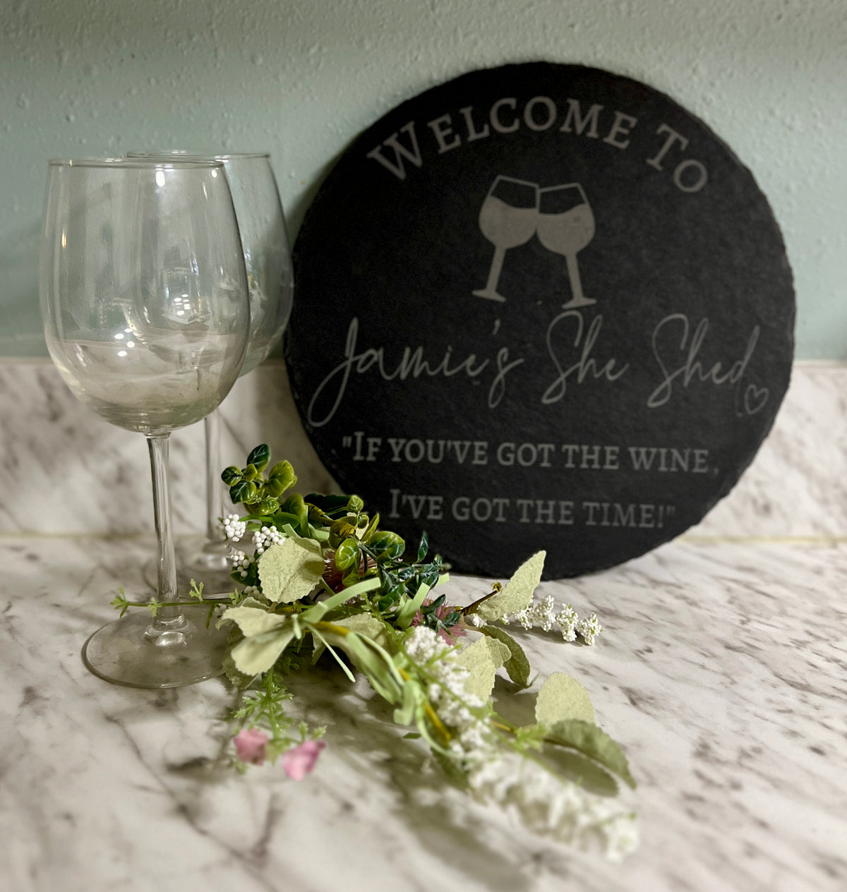 Engravable Round Slate Board