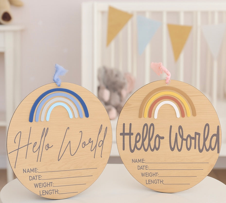 Rainbow Welcome Baby Sign