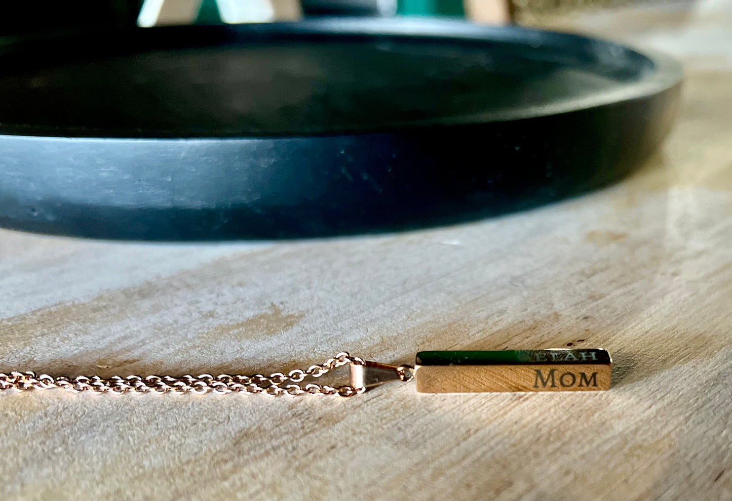 Engravable Vertical Bar Necklace
