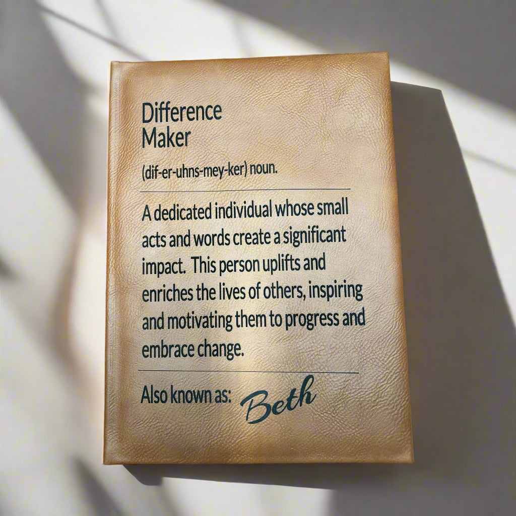 Customizable Leatherette Journal with Lined Notepad