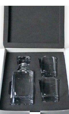 Whiskey Decanter & Glass Set in Wood Box