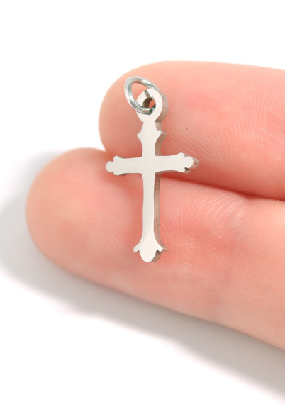 Silver Cross Charm