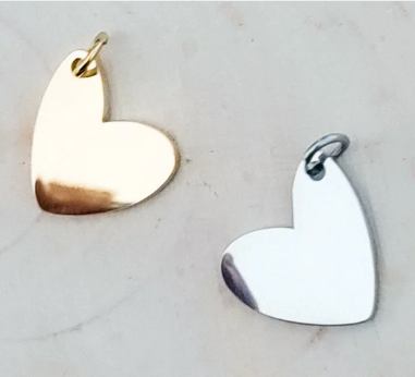 Small Angled Heart Charm
