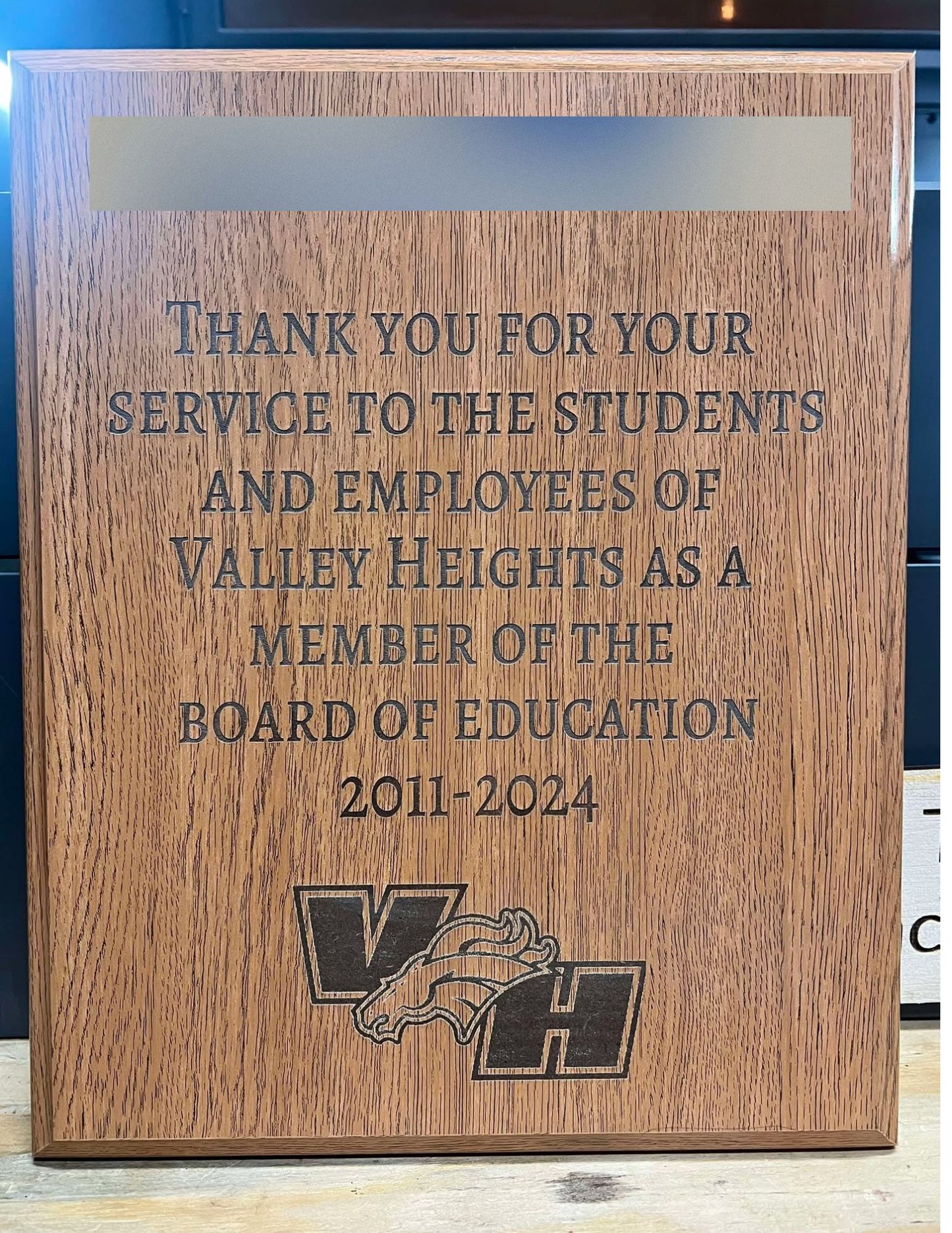 Oak Finish Plaque