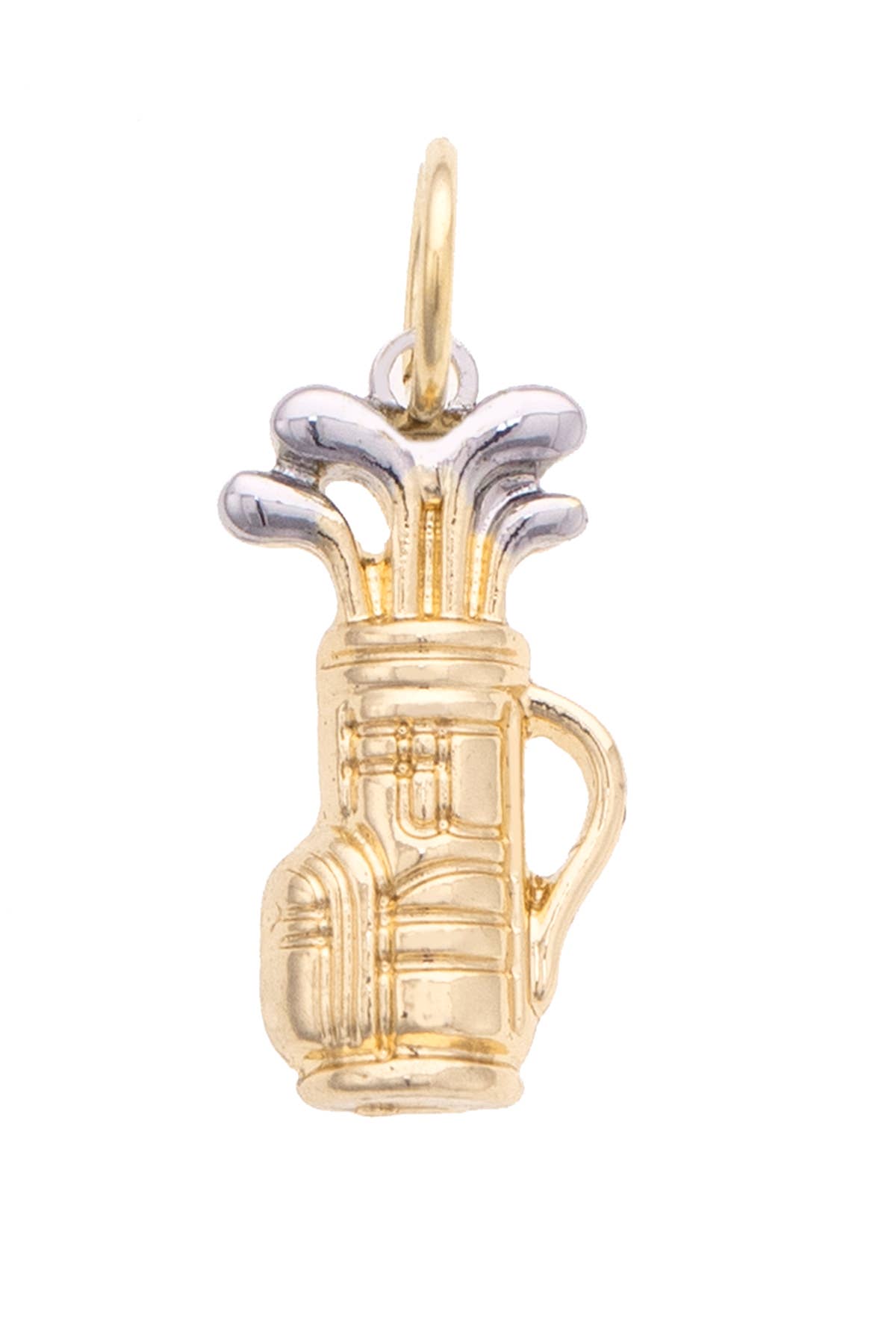 Golf Bag Charm in Shiny Gold