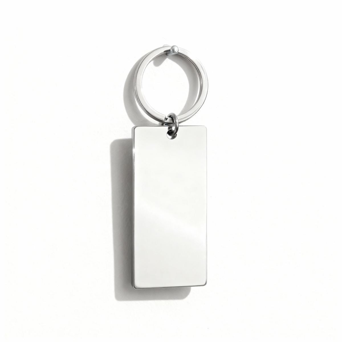 Engravable Large Blank Polished Stainless Steel Bar Keychain Pendant