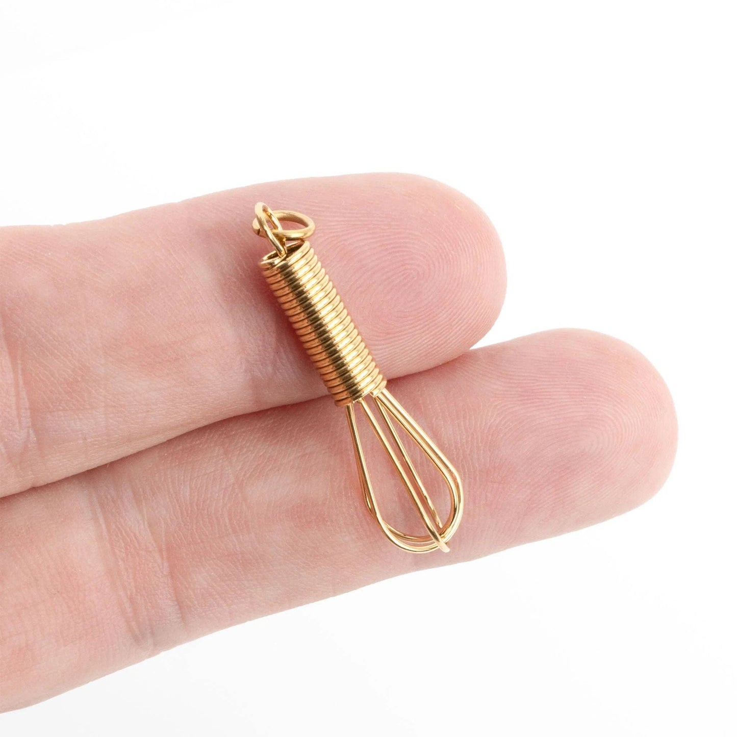 18K Gold PVD Stainless Steel Whisk Charm