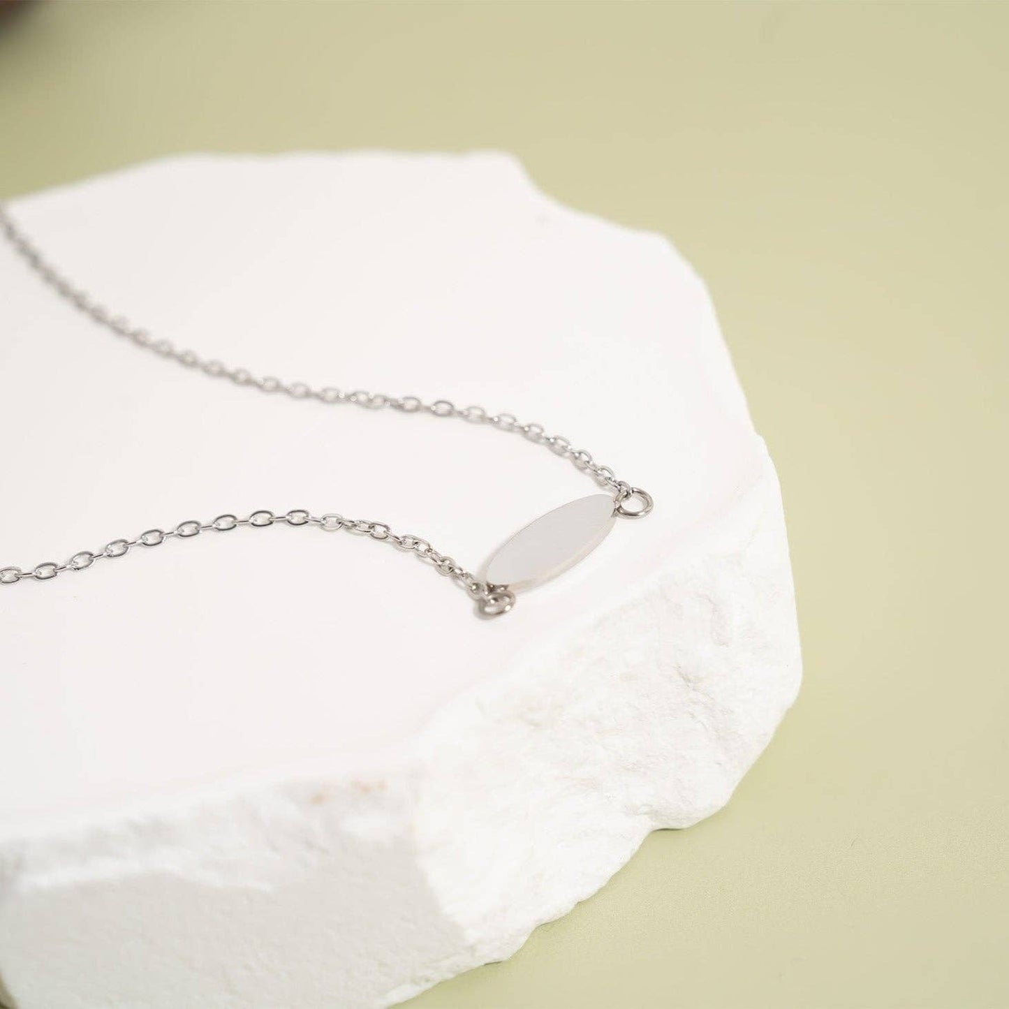 Engravable Oval Blank Necklace