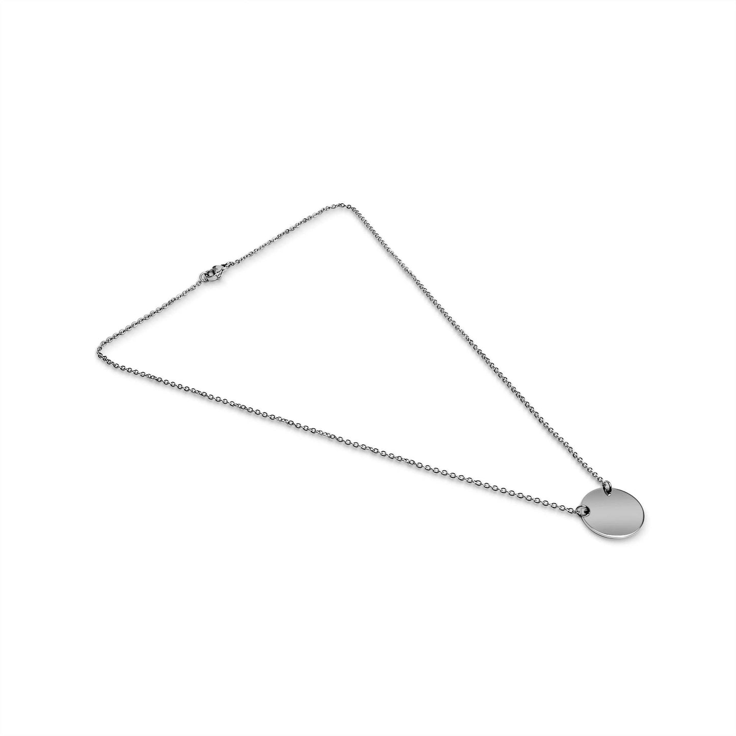 Stainless Steel Gold Blank Circle Necklace