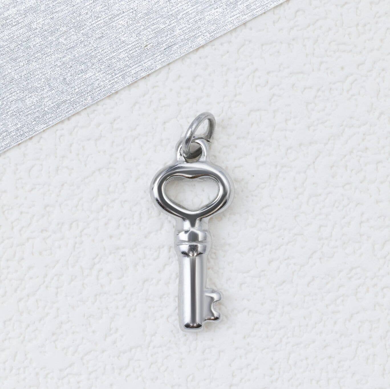 18K Gold PVD Stainless Steel Key Charm