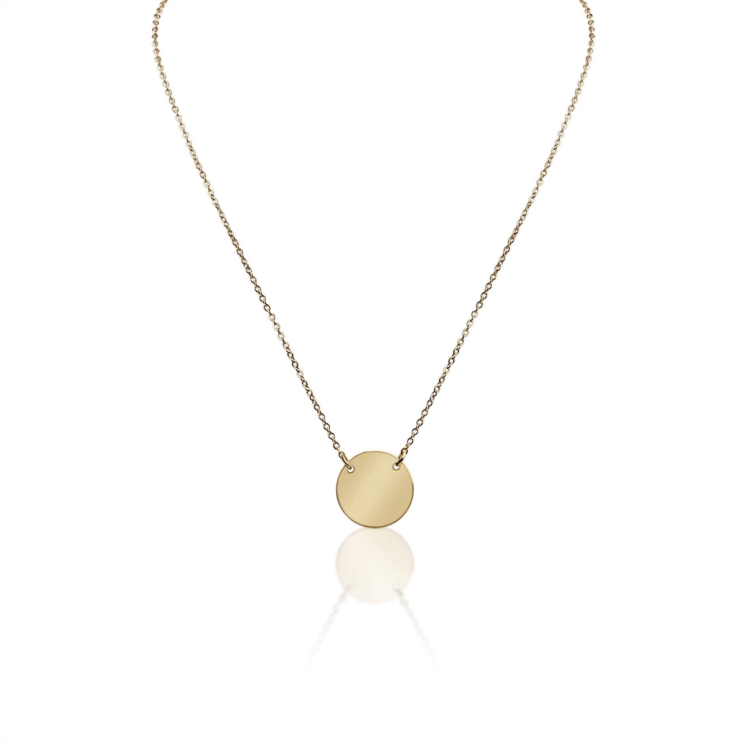 Stainless Steel Gold Blank Circle Necklace