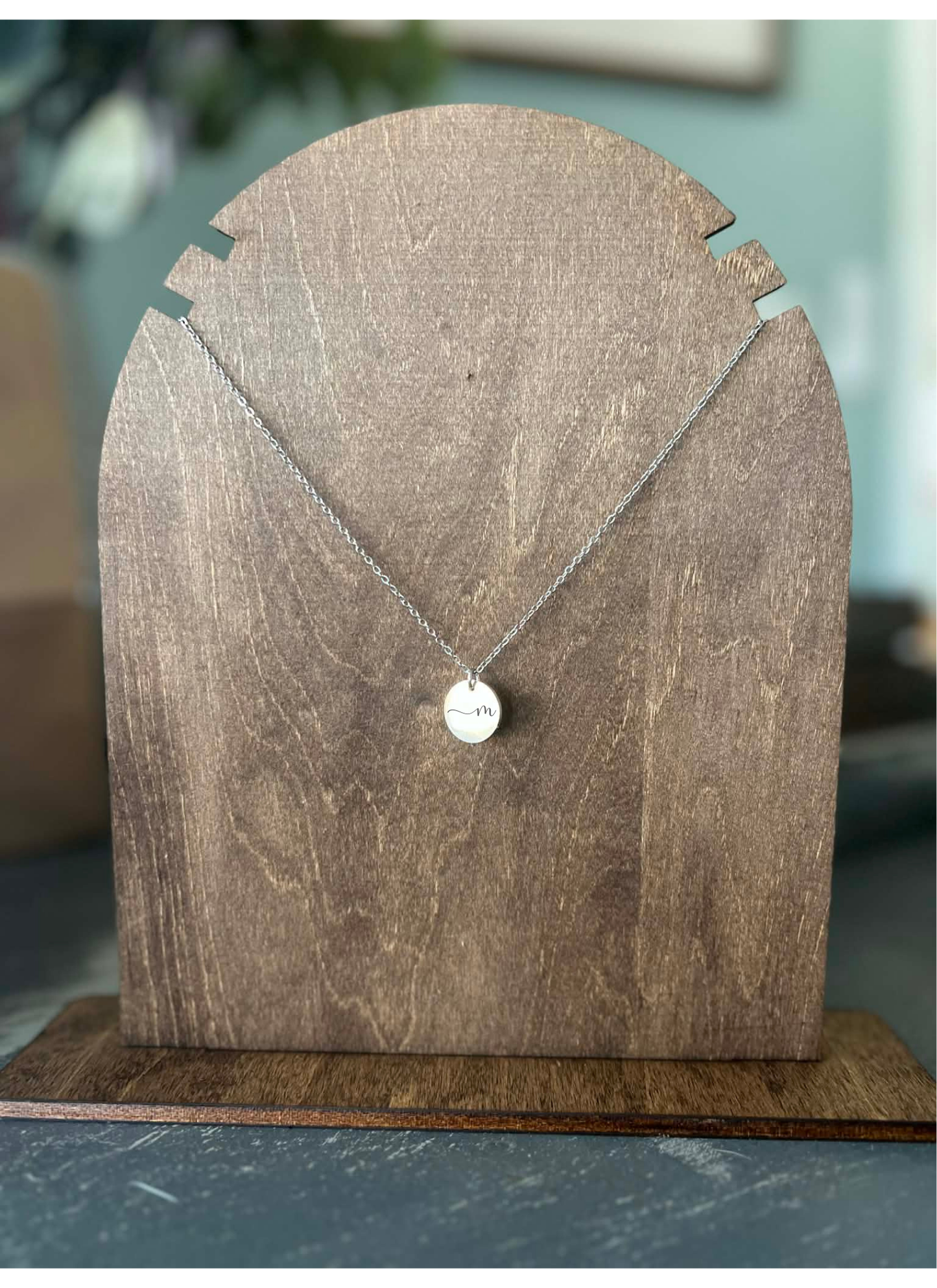 Engravable Initial Disc Necklace