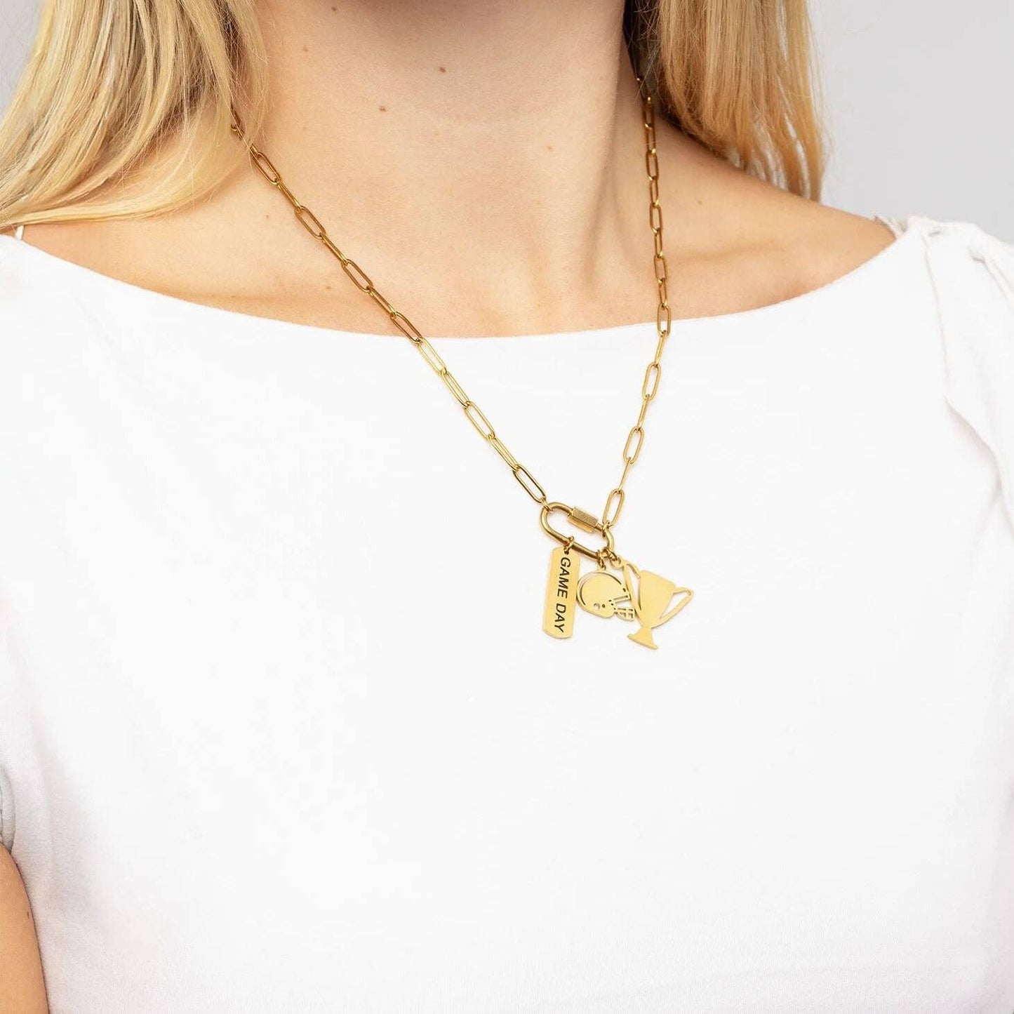 18K Gold PVD Stainless Steel Trophy Charm