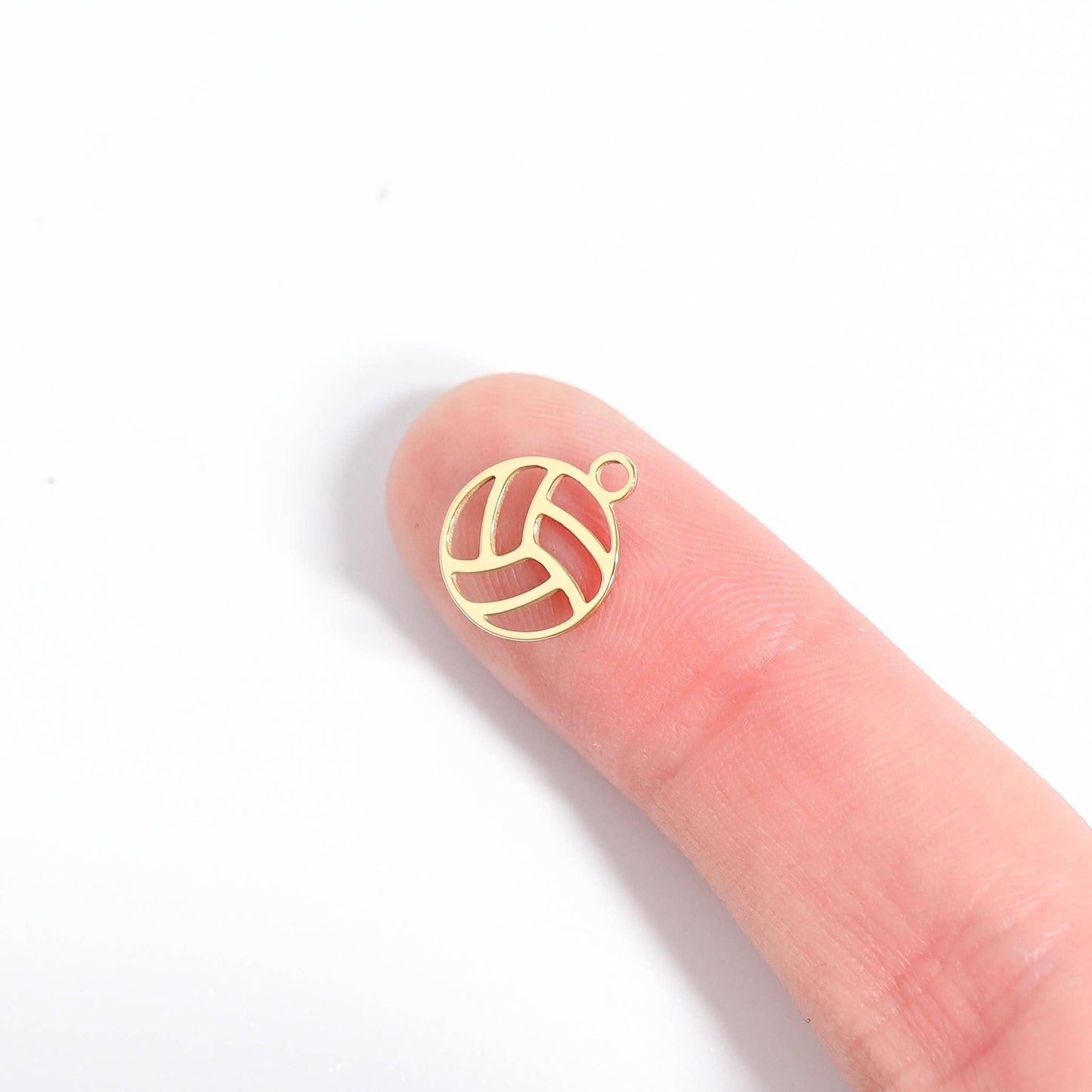 18K Gold PVD Stainless Steel Volley Ball Charm