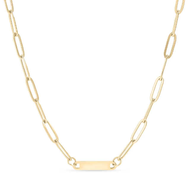 Engravable Paperclip Bar Necklace
