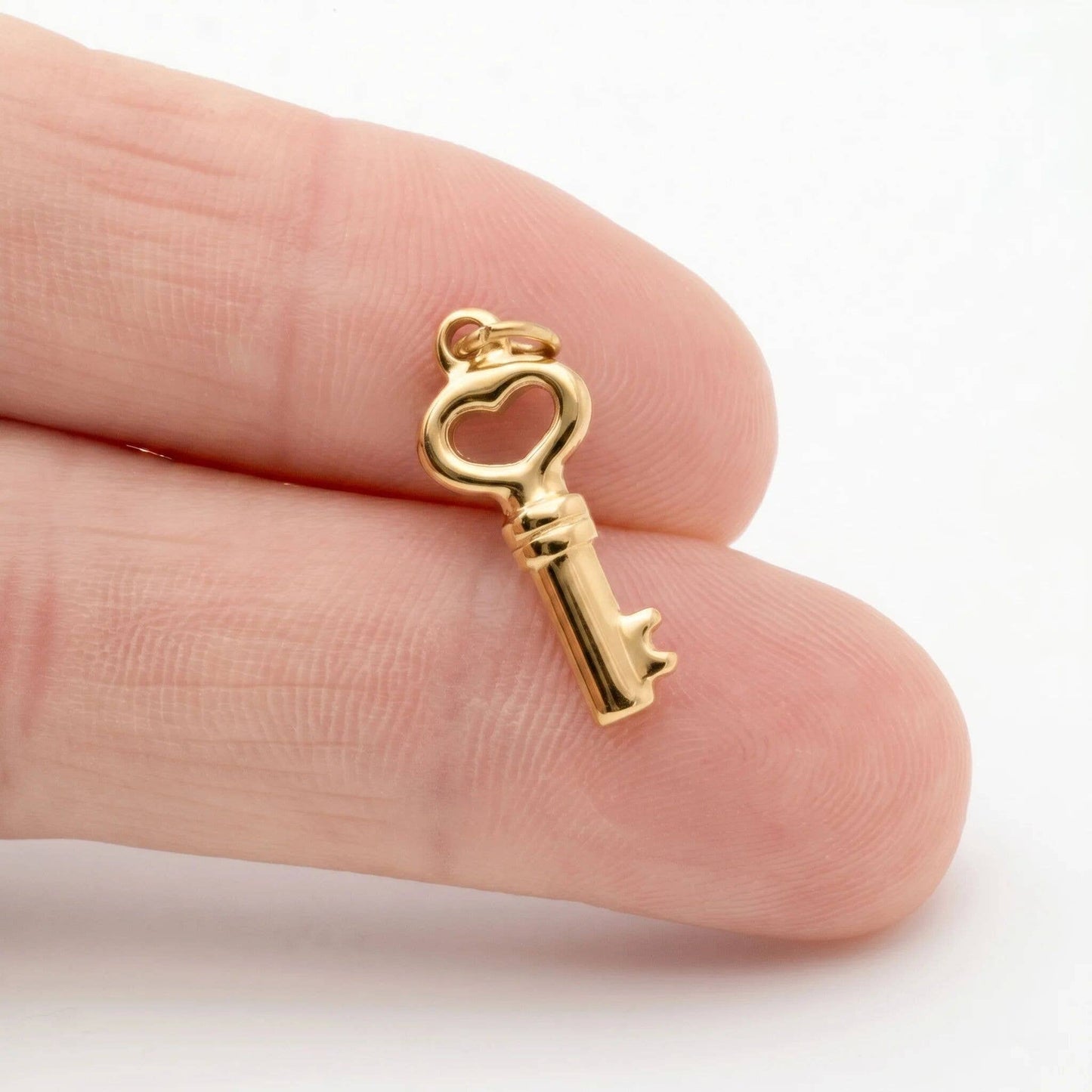 18K Gold PVD Stainless Steel Key Charm