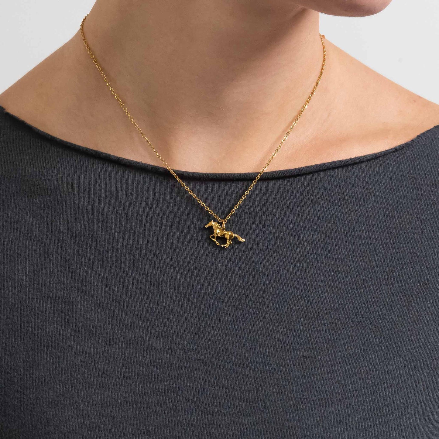 18K Gold PVD Stainless Steel Western Horse Charm