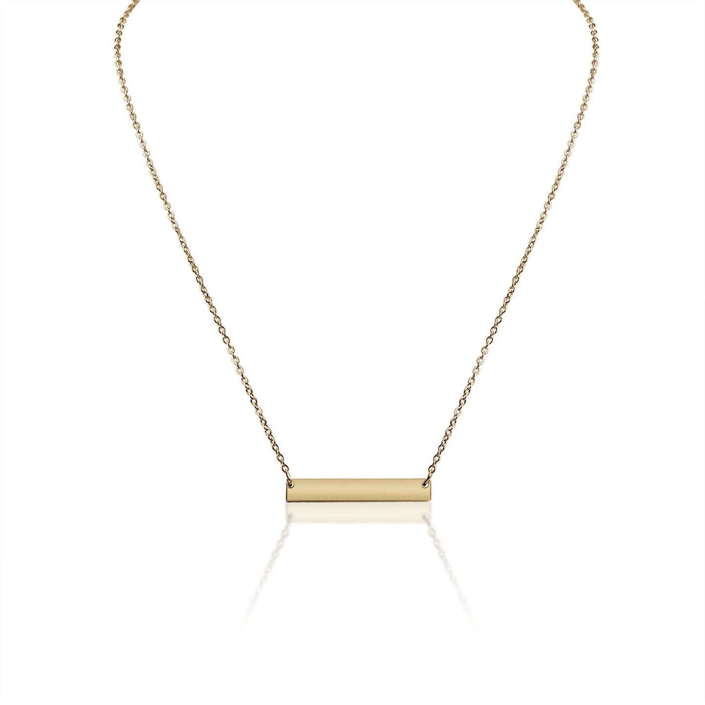 Polished Blank Stainless Steel Bar Necklace