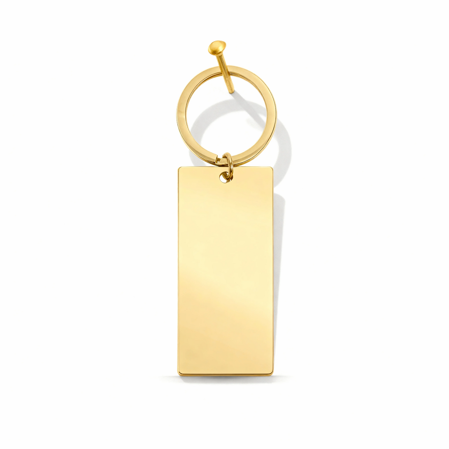 Large Blank Polished Stainless Steel Bar Keychain Pendant