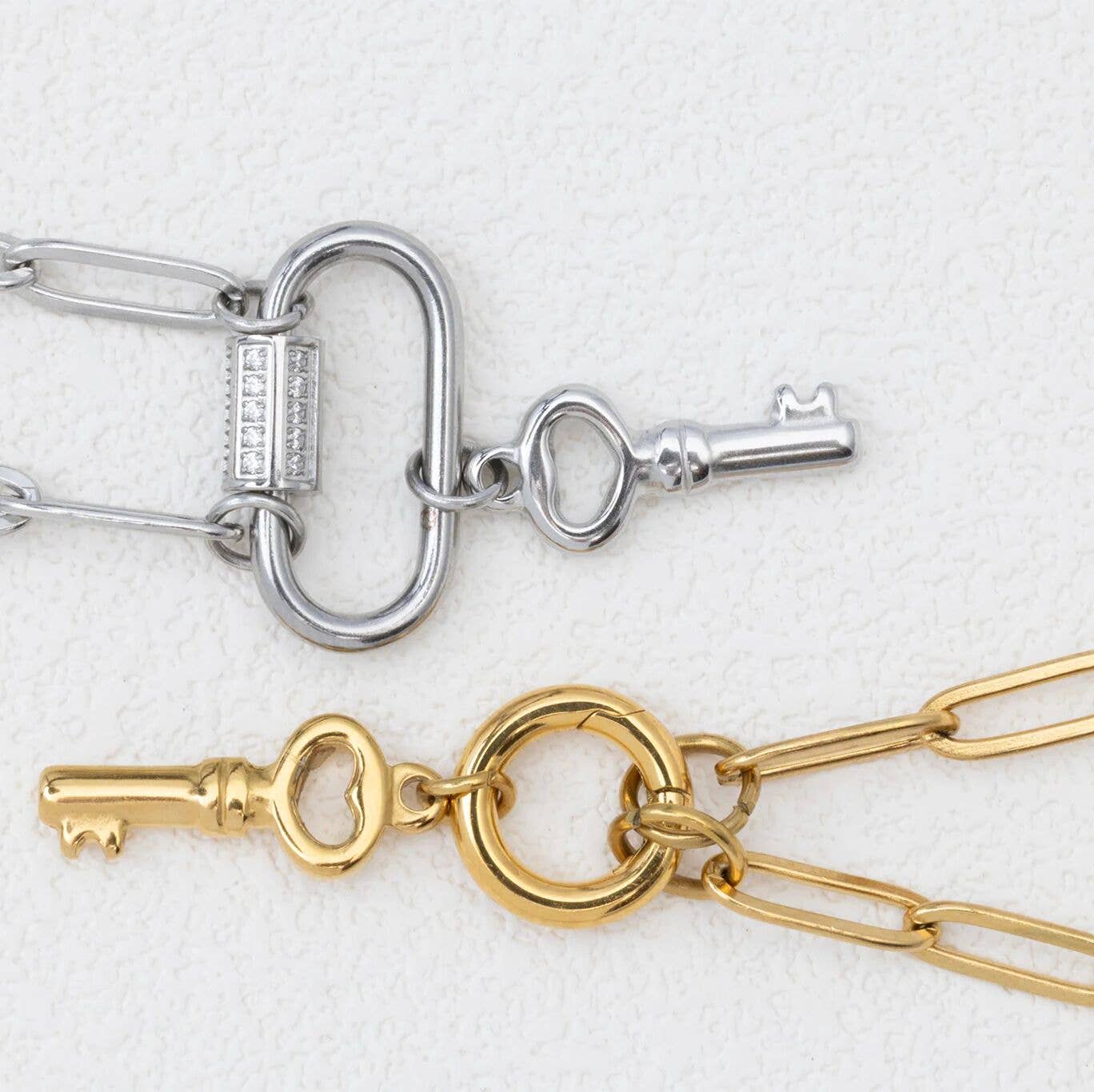 18K Gold PVD Stainless Steel Key Charm