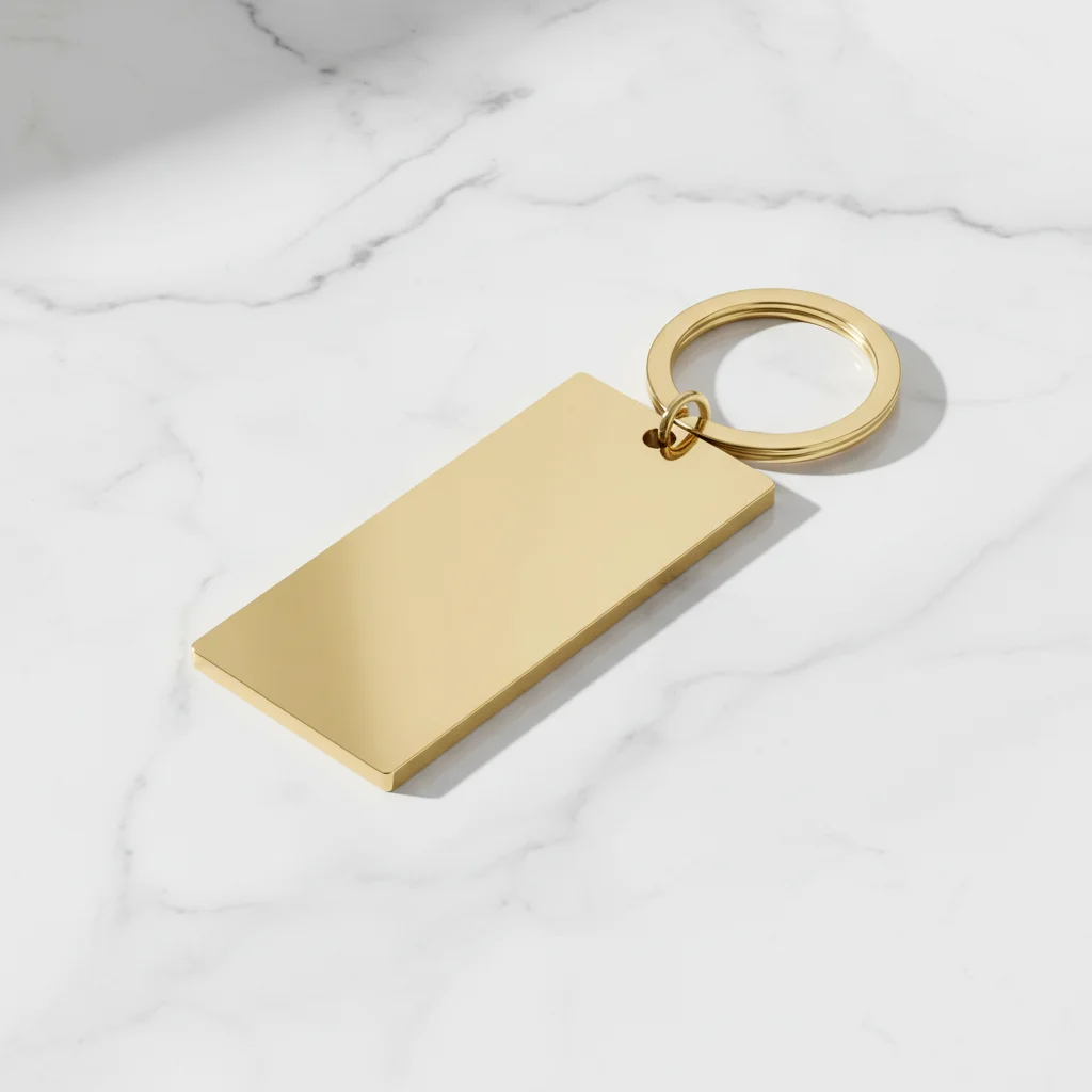 Large Blank Polished Stainless Steel Bar Keychain Pendant