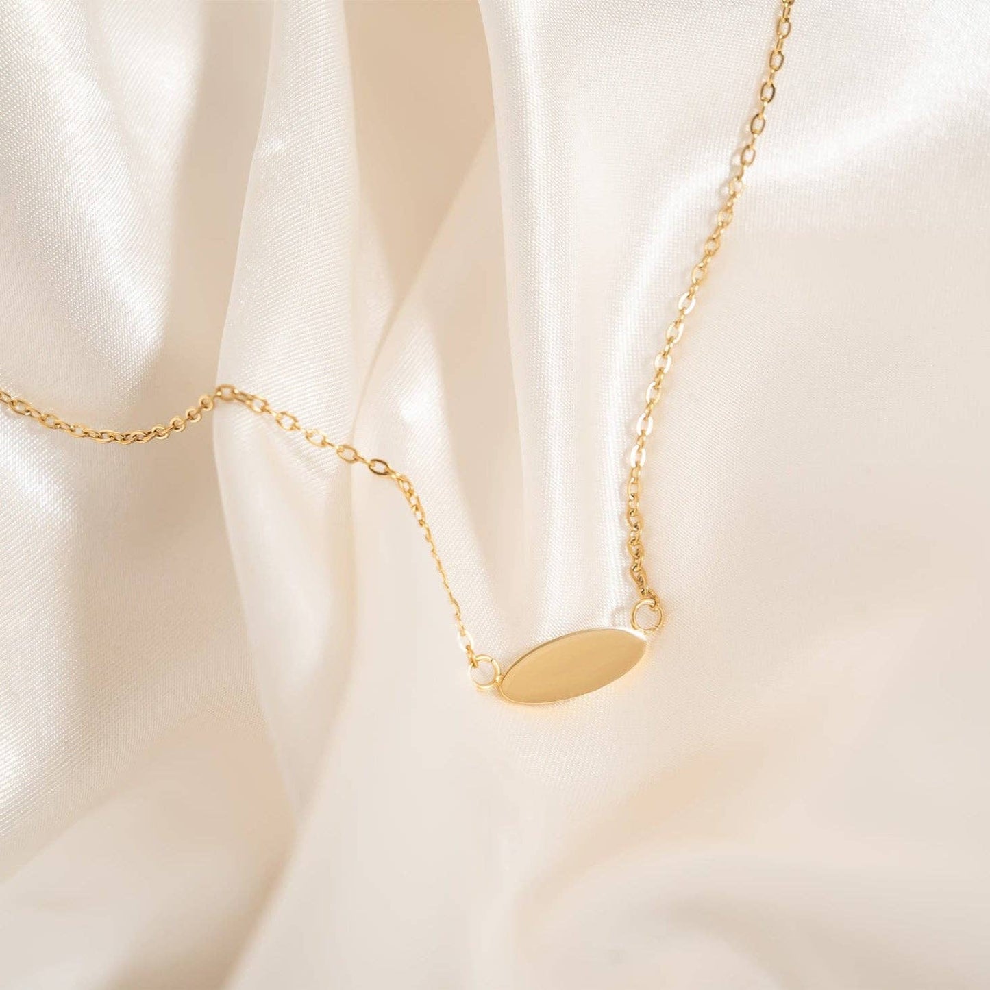 Engravable Oval Blank Necklace