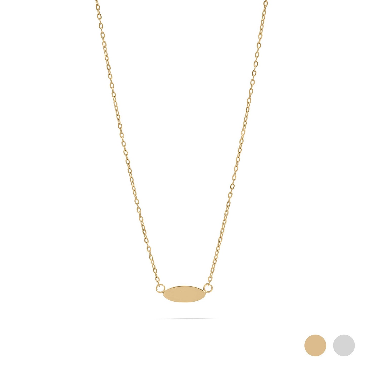 Engravable Oval Blank Necklace