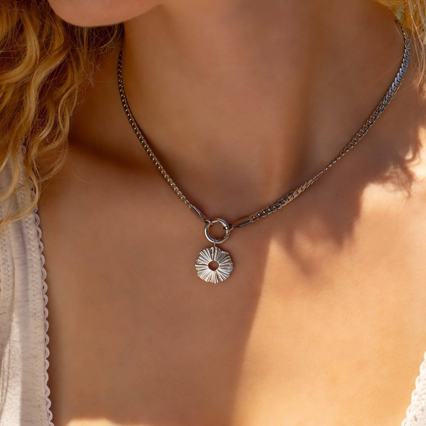 Curb Charm Keeper Necklace