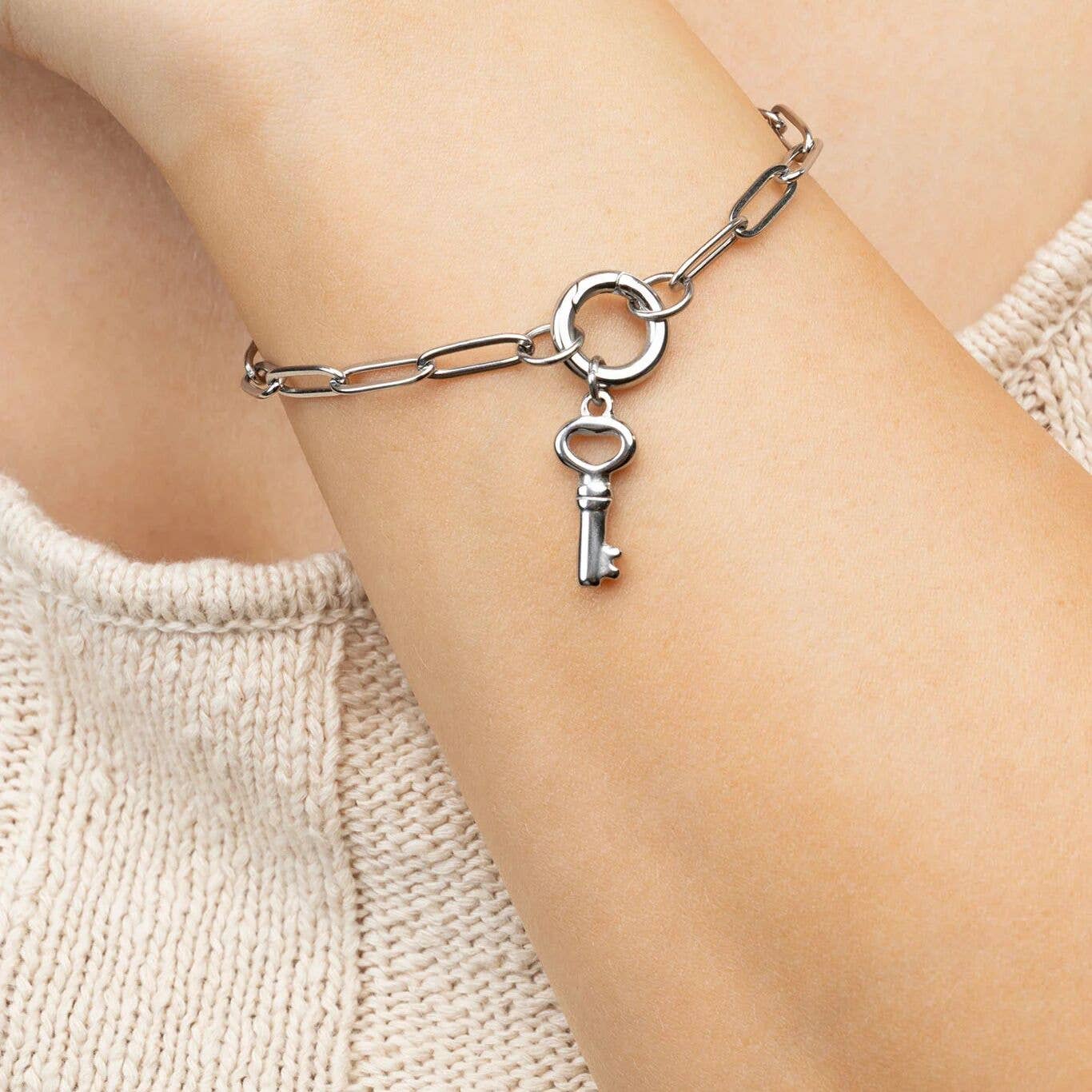 18K Gold PVD Stainless Steel Key Charm