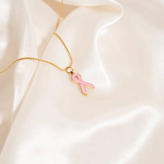 Breast Cancer Awareness Pink Ribbon Charm