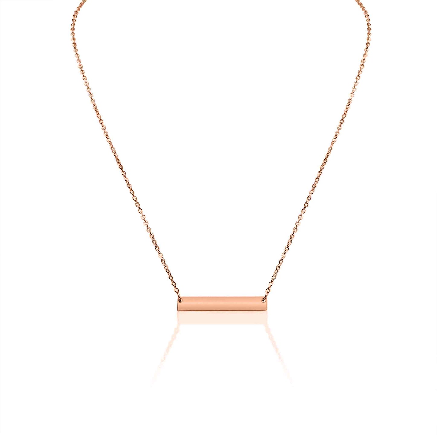 Polished Blank Stainless Steel Bar Necklace