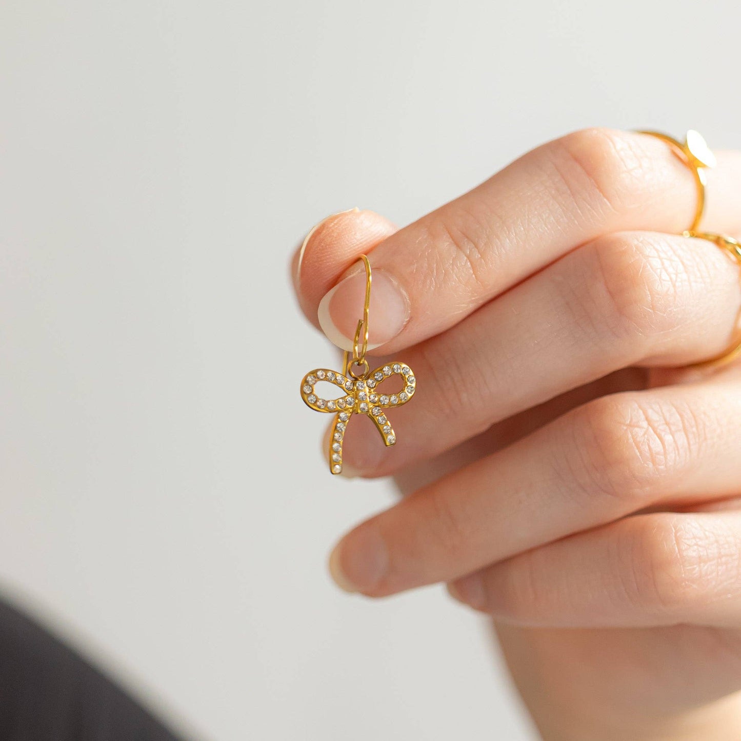 Rhinestone Bow Charm