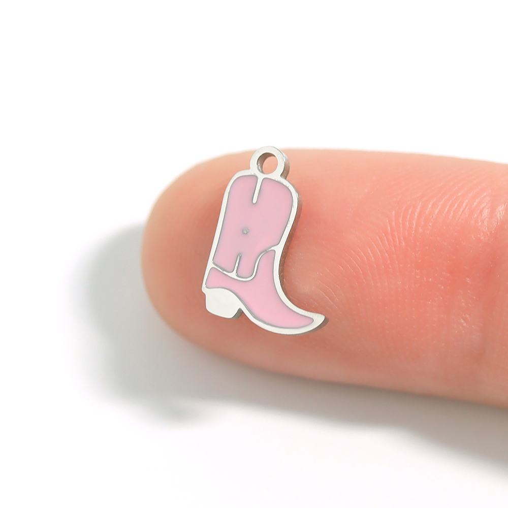 Pink Cowgirl Boot Charm
