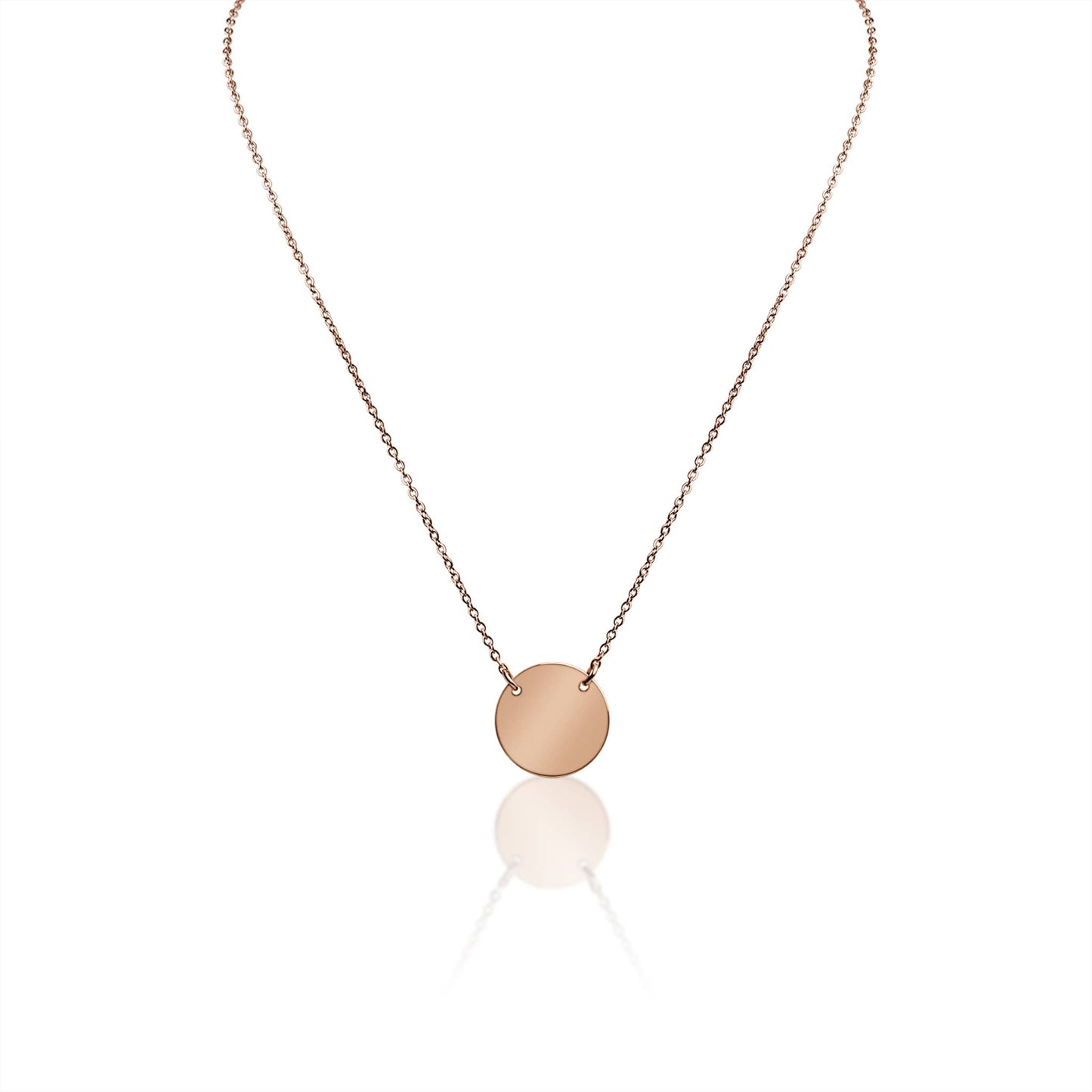 Stainless Steel Gold Blank Circle Necklace