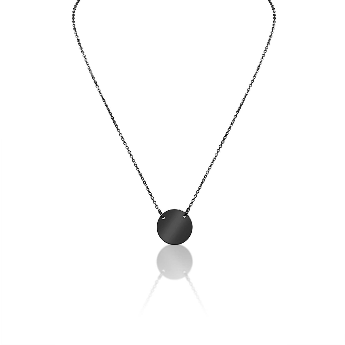 Stainless Steel Gold Blank Circle Necklace