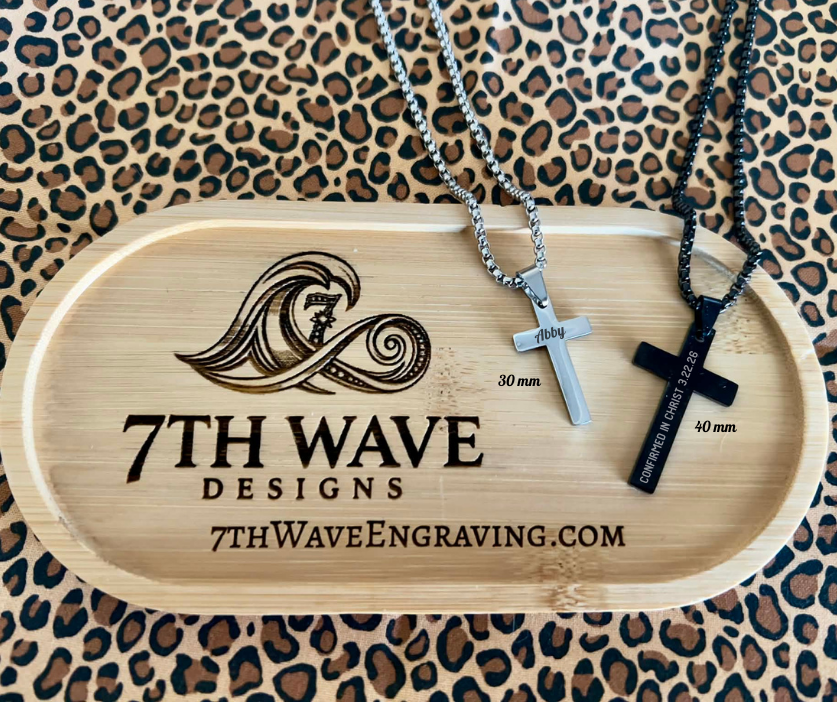 Engravable Cross Necklace
