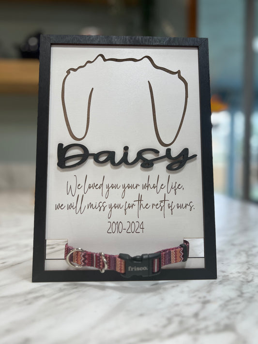 Customized Dog Memorial With Collar Holder