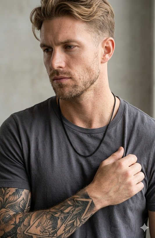 Men's Rounded Box Keeper Chain