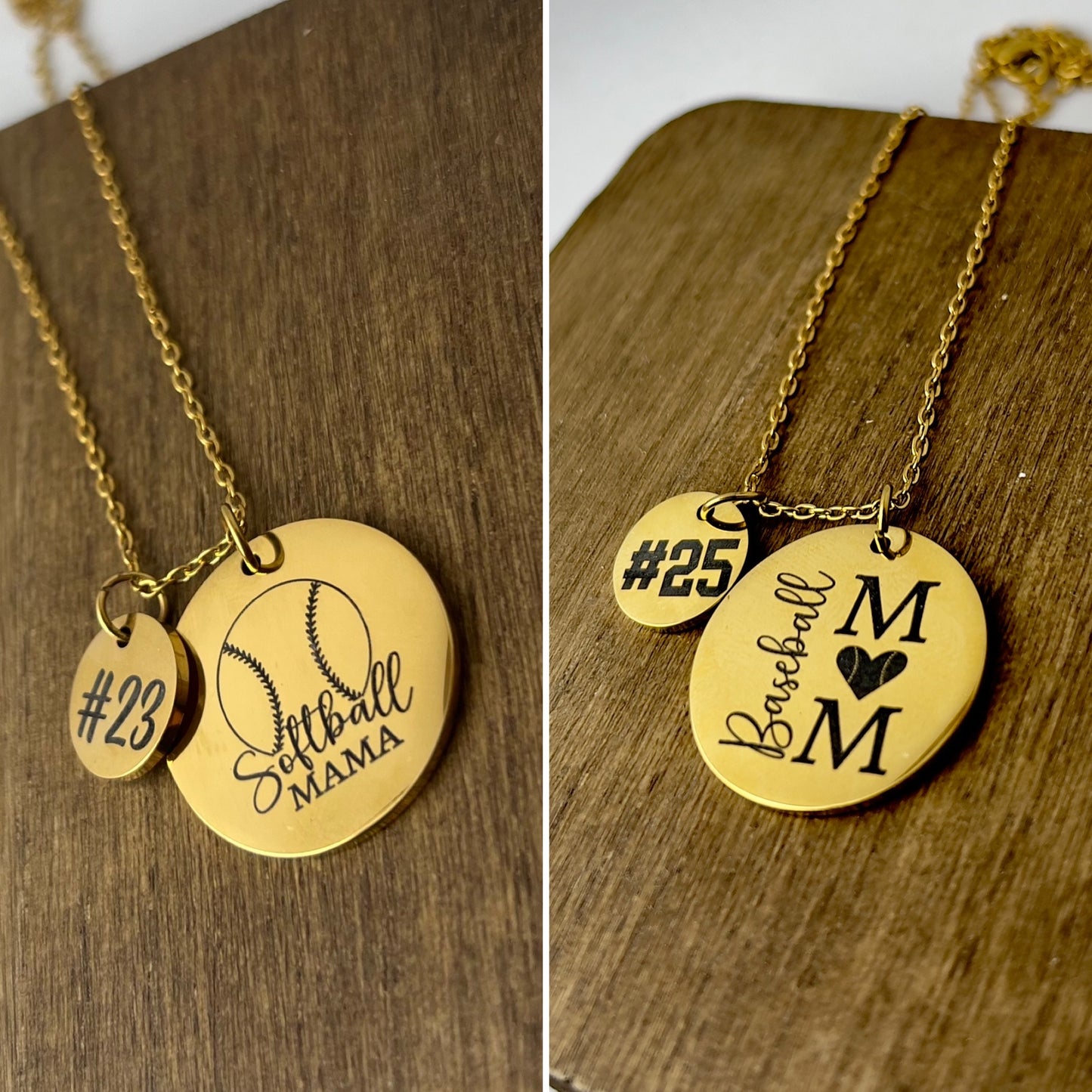 Engravable Baseball Mom Necklaces