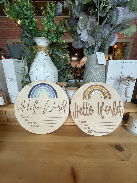 Newborn "Hello World" Welcome Baby Sign