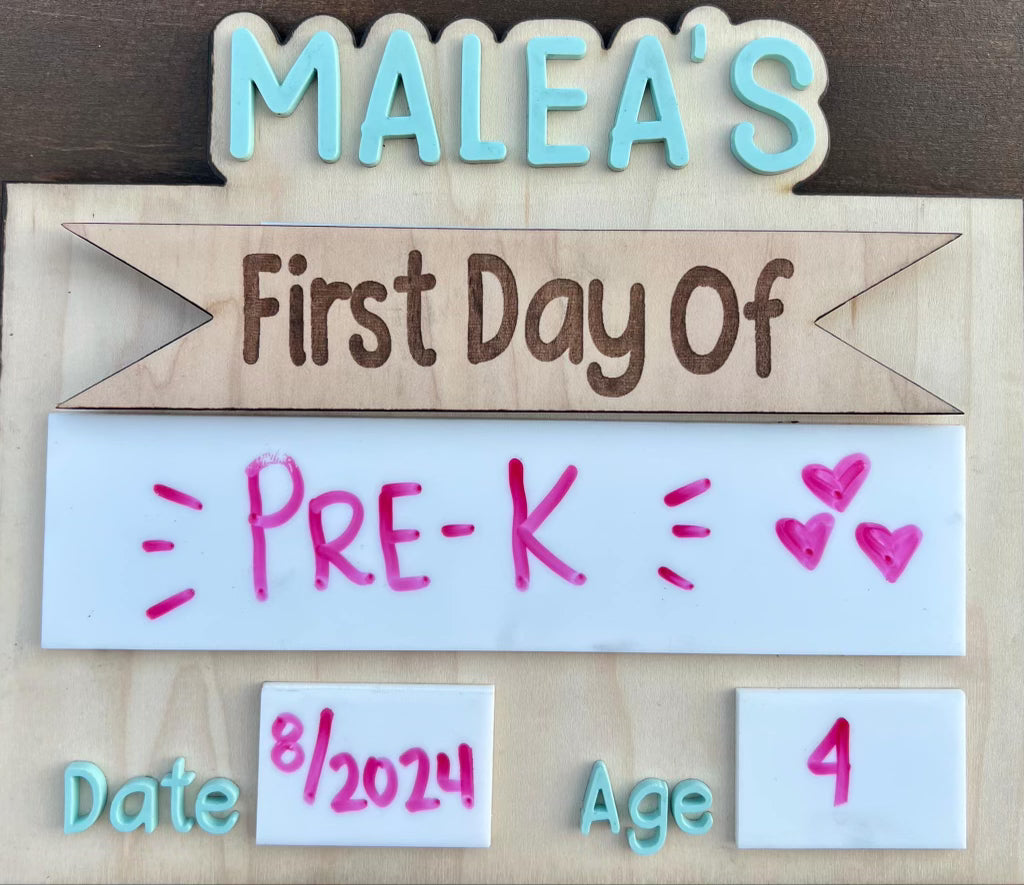 First and Last day of School Photo Prop