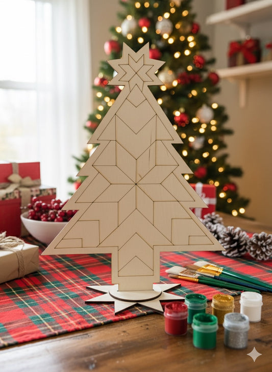 Barn Quilt Cristmas Tree Paint Kit