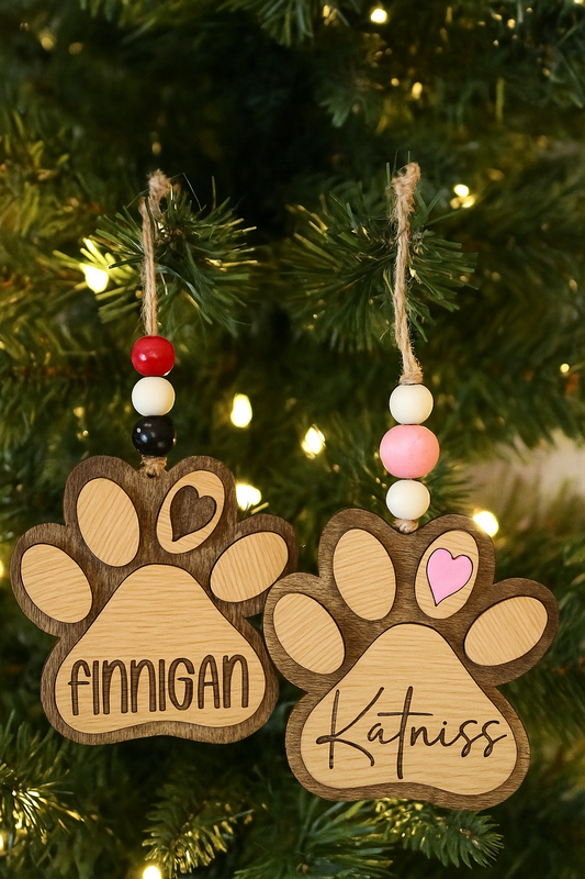 Paw Print Ornaments