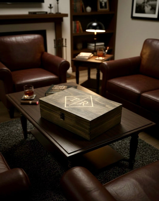 Whiskey Decanter & Glass Set in Wood Box