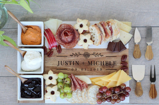 Marble Charcuterie Board - 11 Piece Set