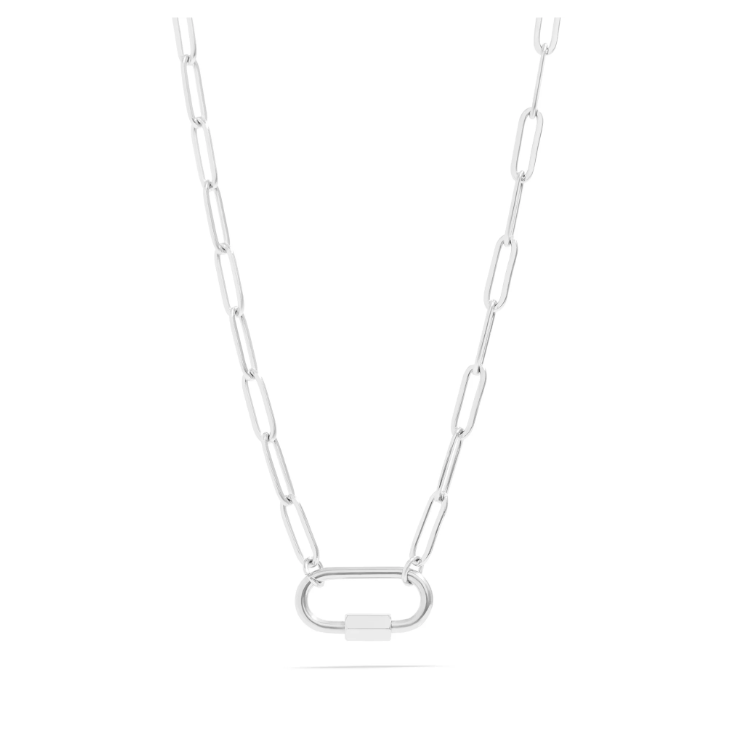 Paperclip Carabiner Charm Keeper Necklace